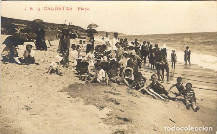 Postales: ANTIGUA POSTAL CALDETAS - PLAYA - Foto 1