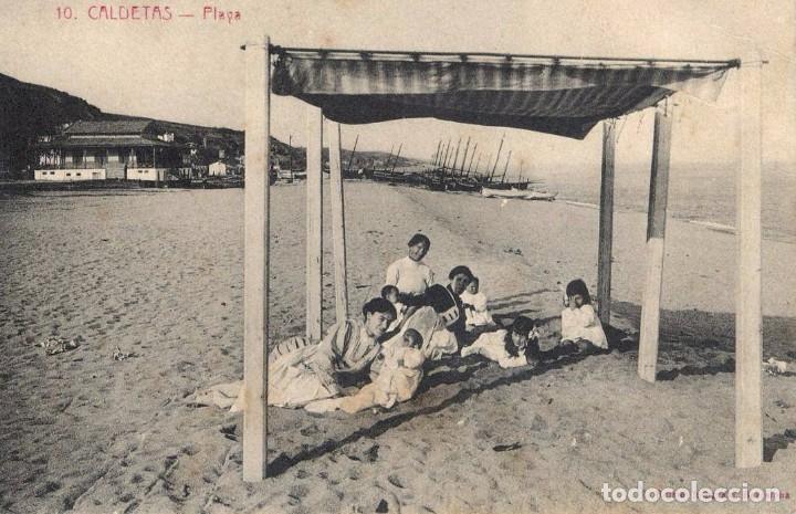 Postales: ANTIGUA POSTAL 10 CALDETAS PLAYA - Foto 1