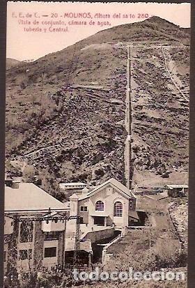 Postcards: ANTIGUA POSTAL E E DE C 20 MOLINOS VISTA DE CONJUNTO CAMARA DE AGUA TUBERIA CENTRAL FOTO P PIQUE