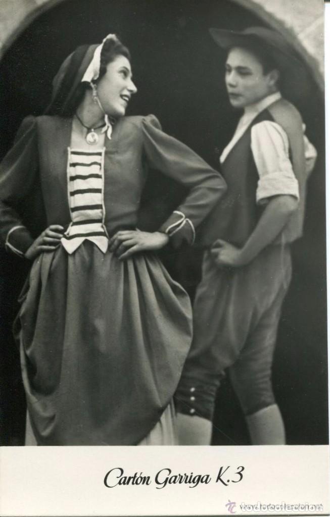 Postales: BARCELONA-BAILE CATAL&Aacute;N-FOTOGR&Aacute;FICA-J. ORTIZ-1953-PUBLICIDAD--MUY RARA