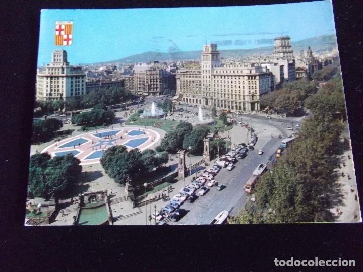 Postais: BARCELONA-V6-N&ordm;28-PLAZA DE CATALU&Ntilde;A-DL 4992-1963-VISION-COLOR-ESCRITA