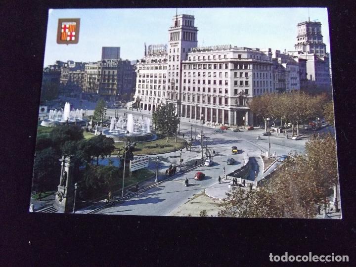Postais: BARCELONA-V6-N&ordm;4834-PLAZA DE CATALU&Ntilde;A-DL B.10911-XII-ESCUDO DE ORO-ESCRITA
