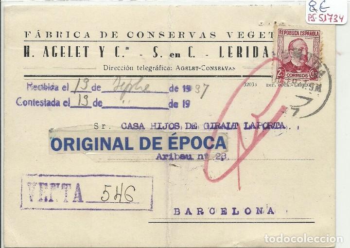 Postales: (PS-51734)POSTAL COMERCIAL FABRICA DE CONSERVAS VEGETALES H.AGELET Y C&ordf;.(LERIDA)