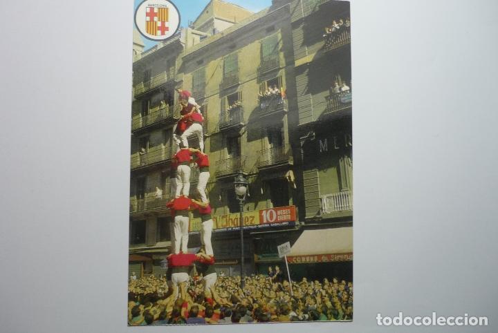 Postales: POSTAL BARCELONA .-TORRES HUMANAS XIQUETS DE VALLS circulada