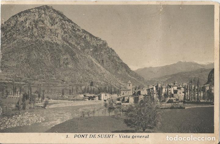 Postales: PONT DE SUERT, VISTA GENERAL - HUECOGRABADO RIEUSSET N&ordm; 1 - S/C