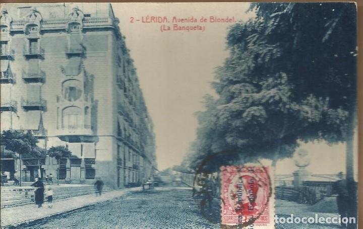 Postales: LERIDA - AVENIDA BLONDEL ( LA BANQUETA ) - circulada a&ntilde;o 1934