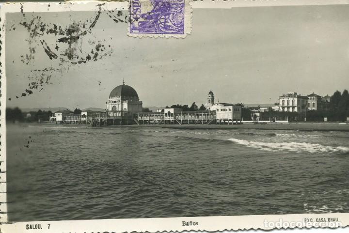 Postales: SALOU-ESTABLECIMIENTO BA&Ntilde;OS Y PLAYA-FOTOGR&Aacute;FICA- 1945 MUY RARA