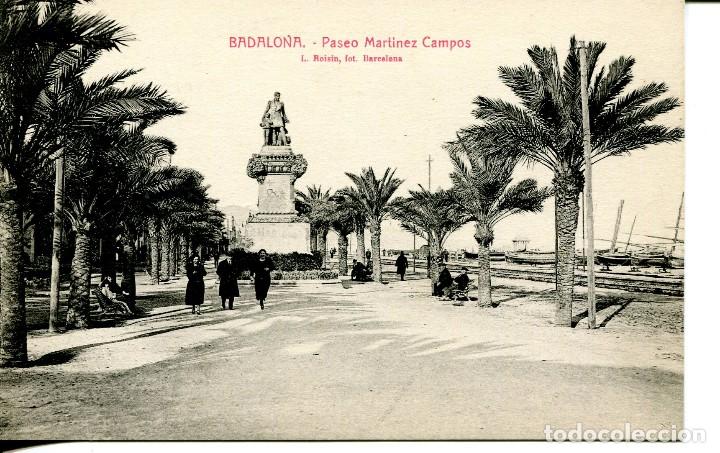Cartoline: BADALONA--PASEO MART&Iacute;NEZ CAMPO- - ROISIN-- MUY RARA