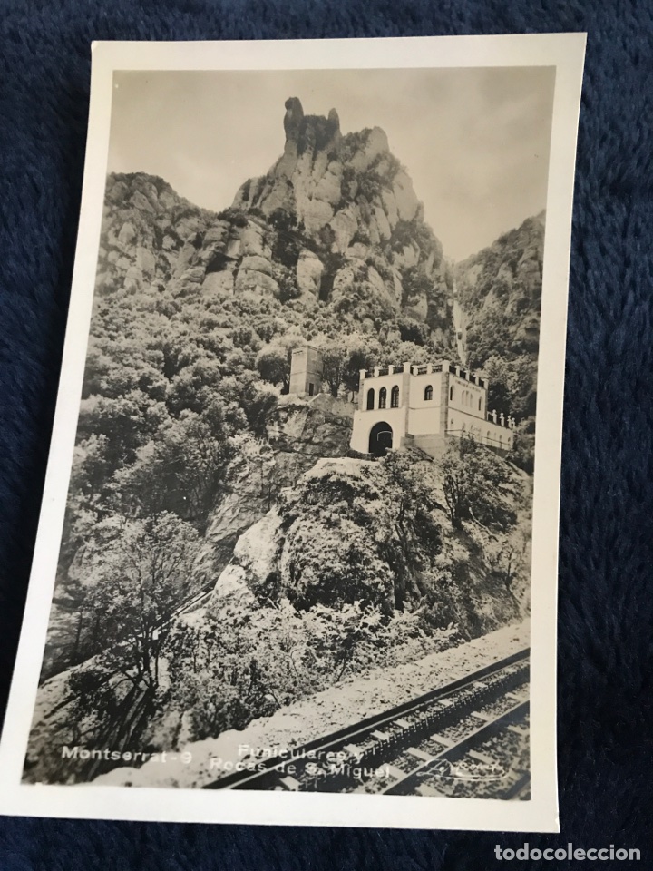 Postales: ANTIGUA POSTAL MONTSERRAT FUNICULARES Y ROCAS SAN MIGUEL