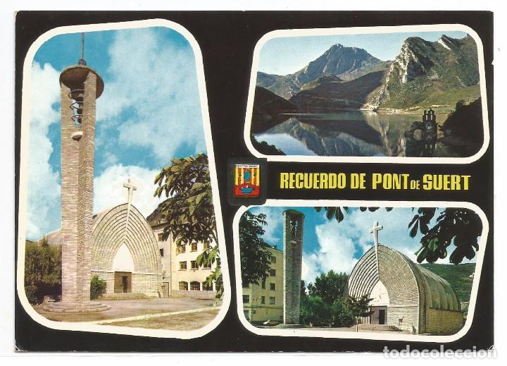 Postales: PONT DE SUERT .- RECUERDO .-  N&ordm; 1801 ESCUDO DE ORO