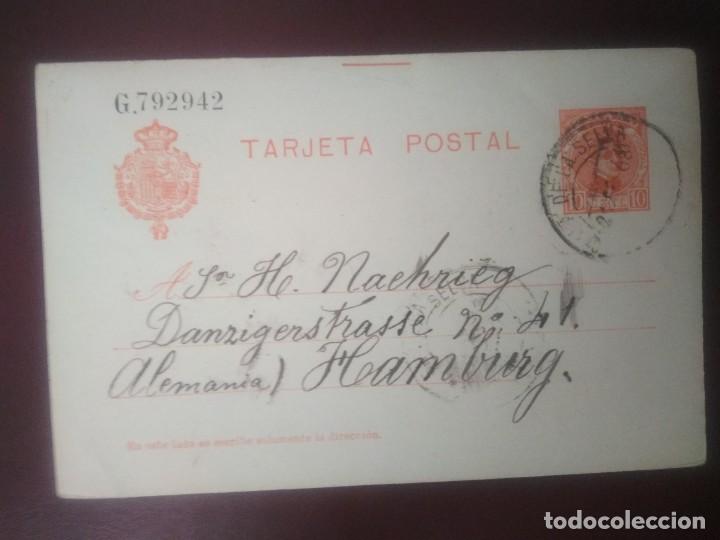 Postales: ENTERO POSTAL. 1908. DE CASSA DE LA SELVA A  HAMBURGO. - Foto 1