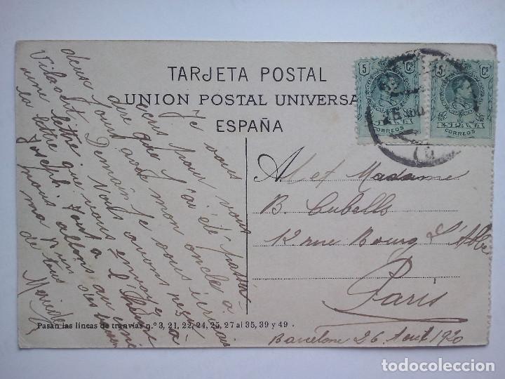 Postales: barcelona - monumento a col&oacute;n - postal circulada en 1920 - Foto 2
