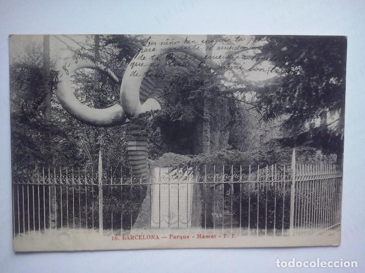 Postales: barcelona - parque - mamut - postal circulada en 1912 - Foto 1