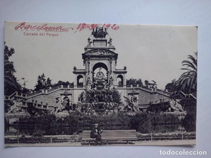 Postales: barcelona - cascada del parque - postal circulada en 1920 - Foto 1