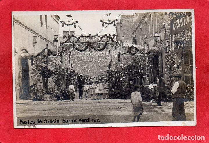 Postales: festes de gracia. carrer verdi 1915