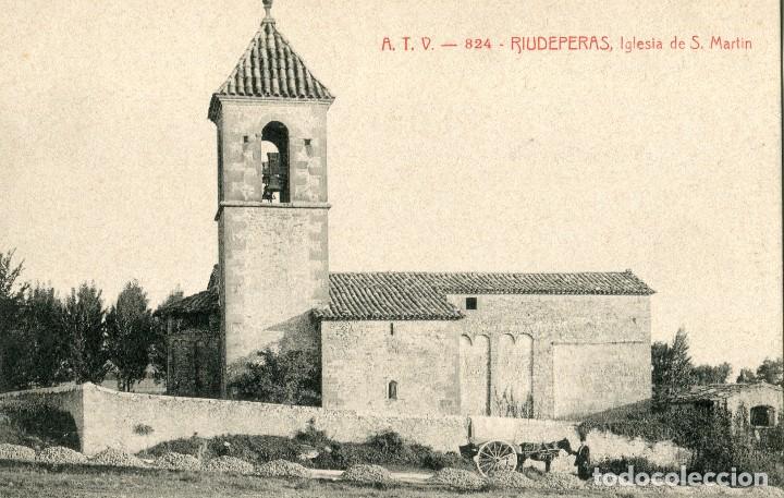 Postales: a02216 0824 Riudeperas - Iglesia De San Martin - Atv N&ordm;824