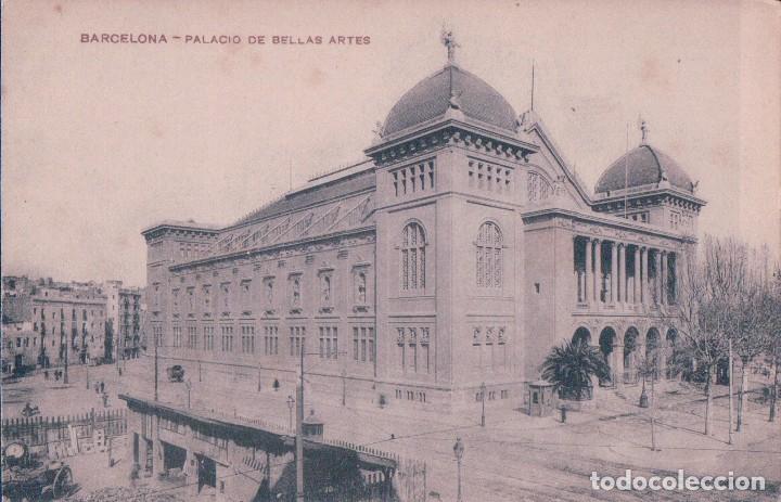 Postkarten: POSTAL BARCELONA - PALACIO DE BELLAS ARTES - PASAN LAS LINEAS DE TRANVIAS 29 30 42 Y 43