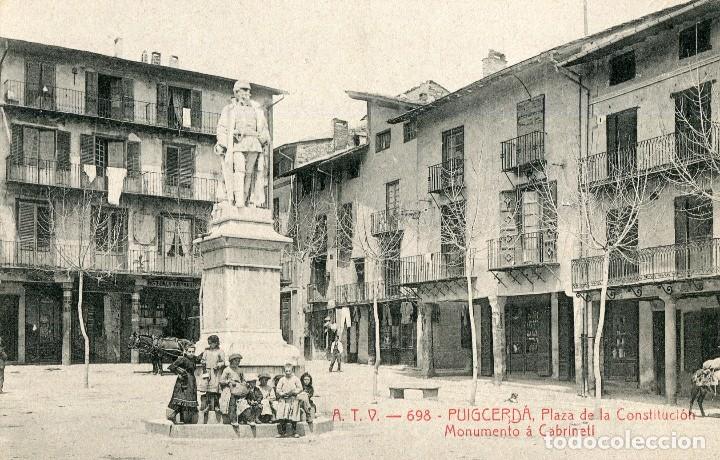 Postales: a01996 0698 Puigcerda - Plaza De La Constitucion Monumento A Cabrineti - Atv N&ordm;698