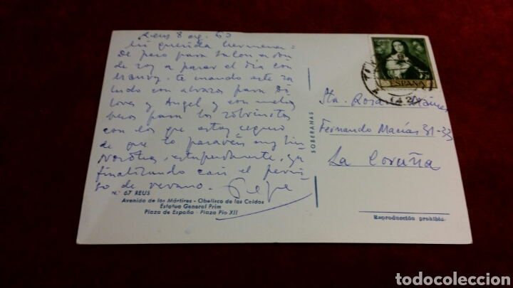 Postales: Postal Reus a&ntilde;os 50 - Foto 2