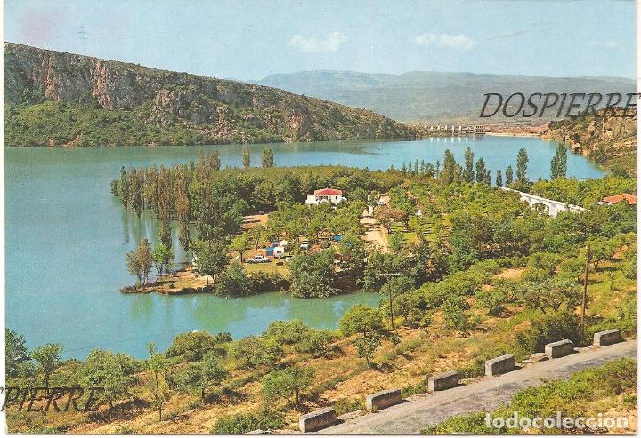 Postales: POSTAL, PIRINEOS DE L&Eacute;RIDA-LLEIDA-EL PALLARS, CAMPING GASET AL BORDE DEL LAGO SAN ANTONIO, CIRCULADA