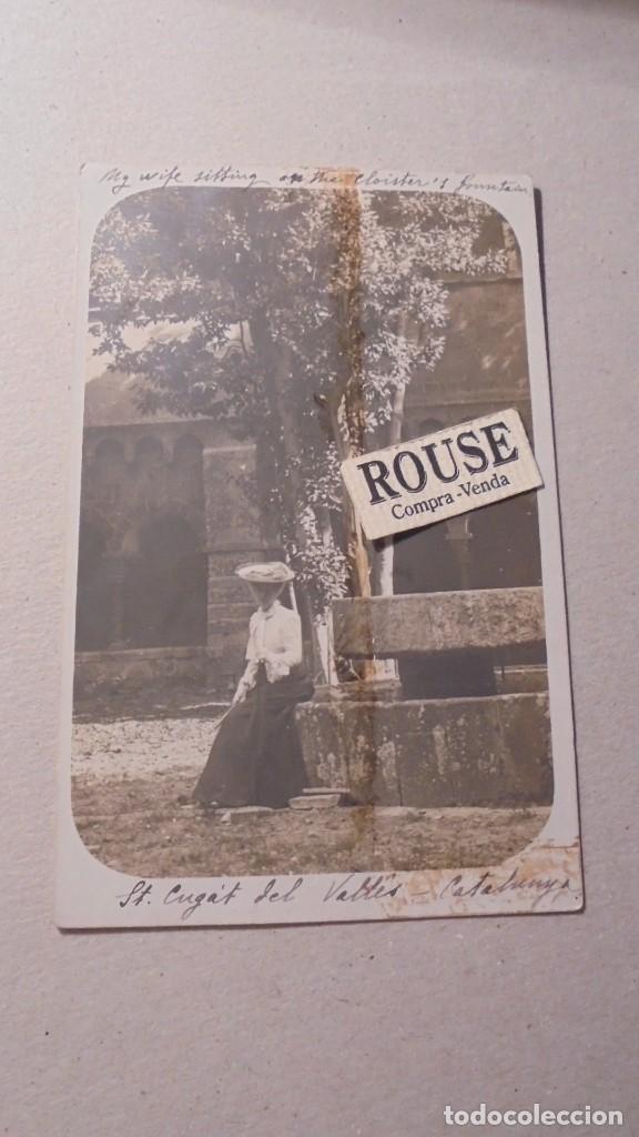 Postcards: ST, CUGAT DEL VALLES , MONASTERIO - POSTAL FOTOGRAFICA CIRCULADA 1909 - VER LA MANCHA EN LA POSTAL