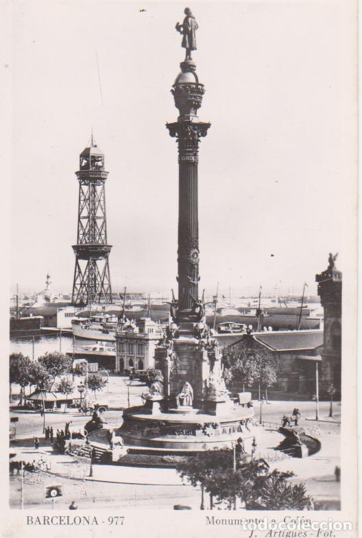 Postales: Barcelona 977. Monumento a Col&oacute;n. - Foto 1