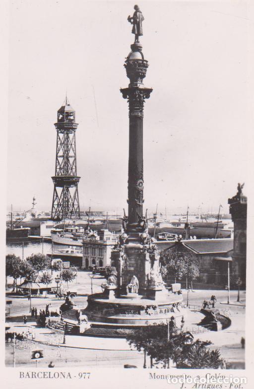 Postales: Barcelona 977. Monumento a Col&oacute;n. - Foto 1