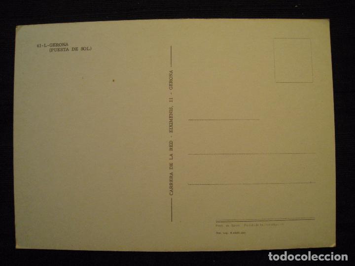 Postales: POSTAL GERONA - PUESTA DE SOL. - Foto 3