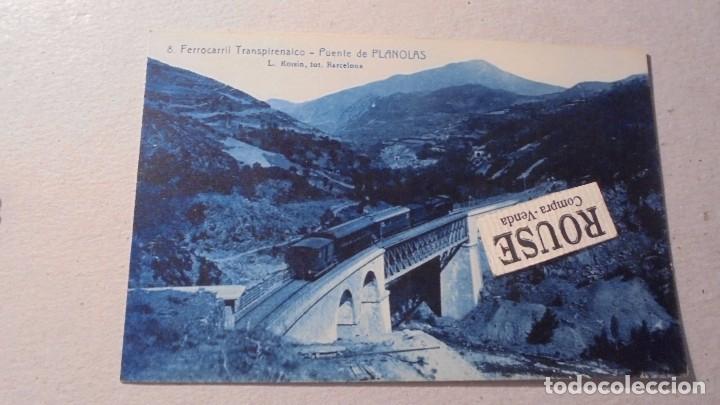 Postkarten: PLANOLAS - 8 - FERROCARRIL TRANSPIRENAICO - PUENTE DE PLANOLAS L. ROISIN FOT. 14X9 CM.