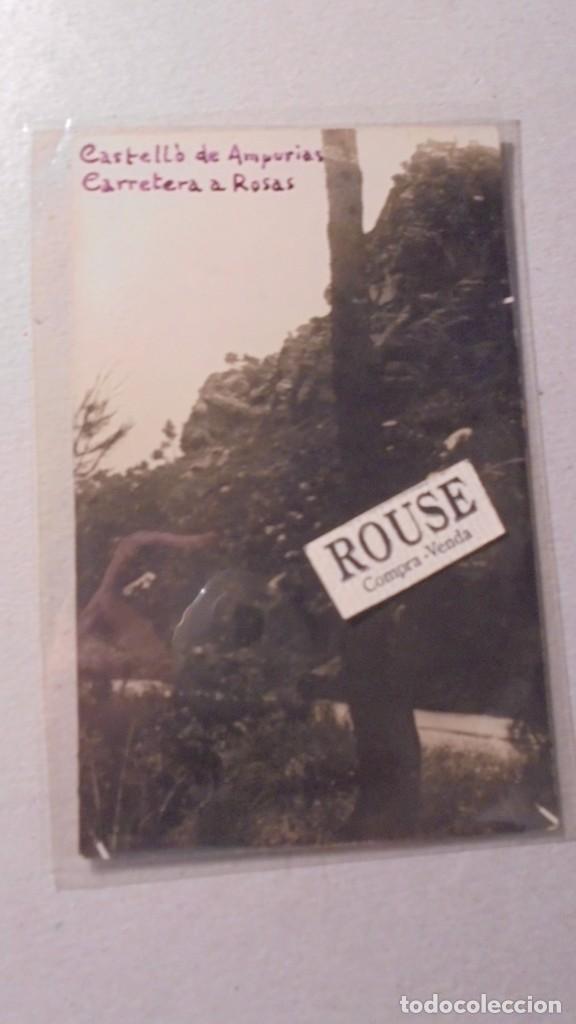 Postkarten: CASTELL&Ograve; DE AMPURIAS , CARRETERA DE ROSAS 1923 . POSTAL FOTOGRAFICA 14X9 CM.