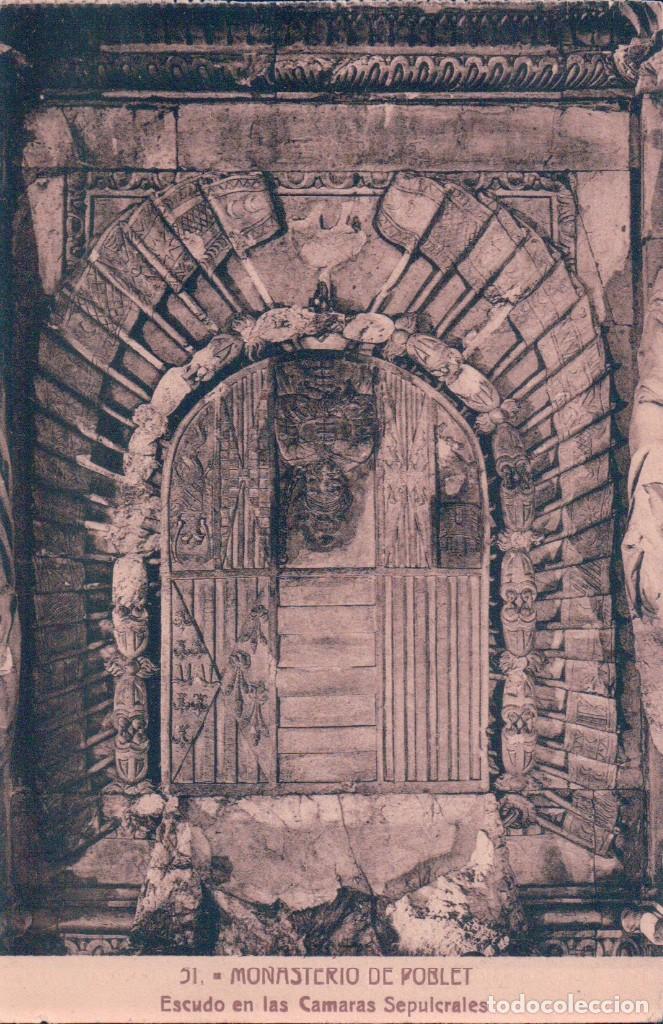 Postkarten: POSTAL MONASTERIO DE POBLET - ESCUDO EN LAS CAMARAS SEPULCRALES - 51