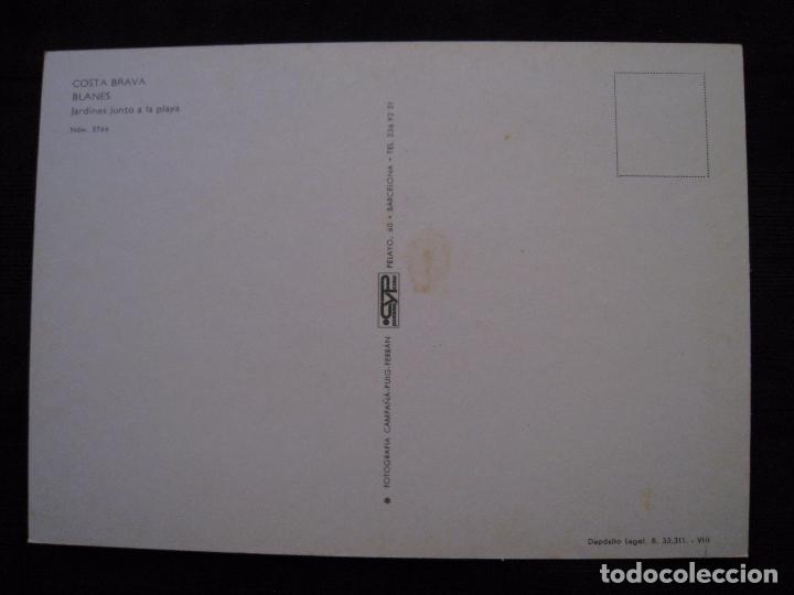 Postales: POSTAL BLANES - JARDINES JUNTO A LA PLAYA. - Foto 3