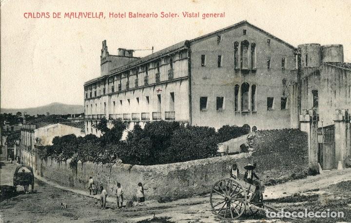Postais: a00673 Caldad De Malavella Hotel Balneario Soler Vista General Atv circulada 1919