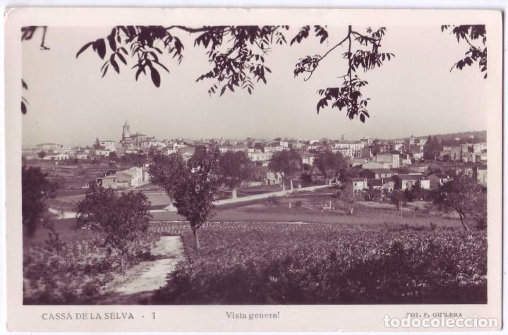 Postales: Cass&aacute; de la Selva (Gerona): Vista general. Fot. F. Guilera. Escrita / No circulada (A&ntilde;os 40)