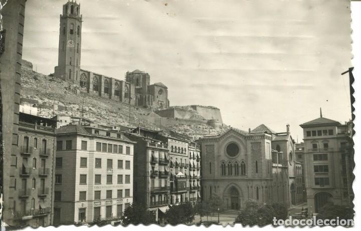Postales: LERIDA-PLZA ESPA&Ntilde;A -IGLESIA SAN JUAN- A&Ntilde;O 1960-SICILIA N&ordm; 11