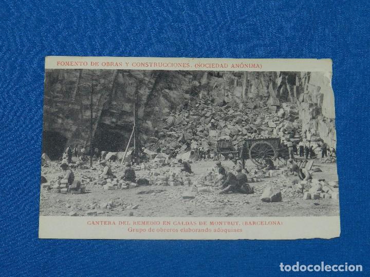 Postcards: CALDAS DE MONTBUY - FOMENTO DE OBRAS Y CONSTRUCCIONES ,GRUPO DE OBREROS ELABORANDO ADOQUINES