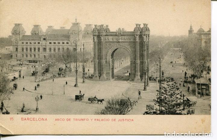Postales: BARCELONA-ARCO DE TRIUNFO Y PALACIO DE JUSTICIA- SAMSOT N&ordm; 15