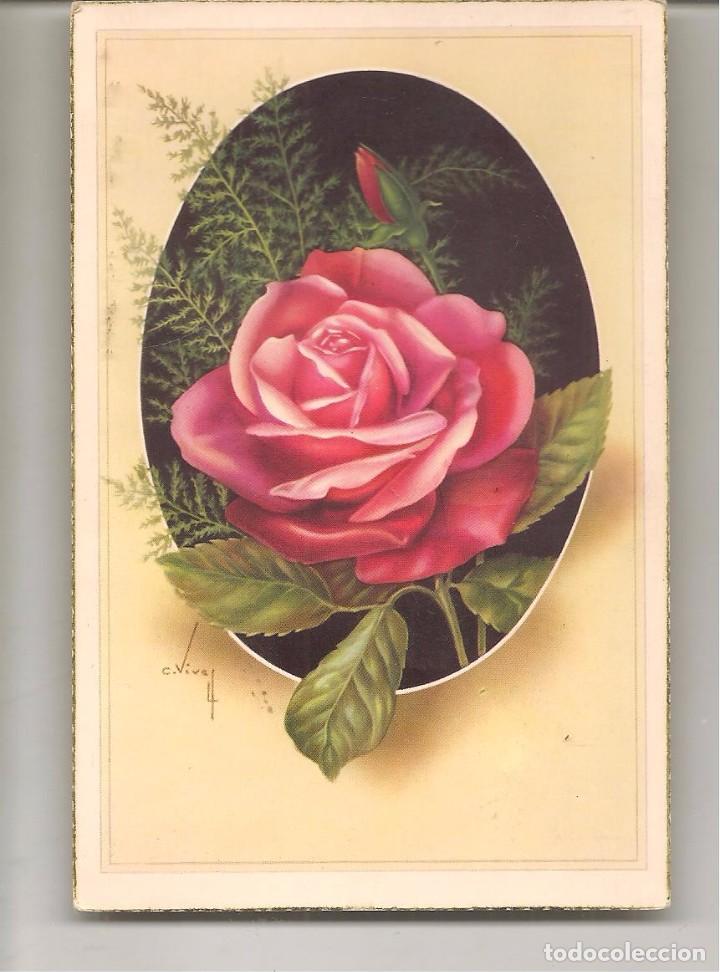 Postales: POSTAL:  ROSA.  ESCRITA 1956.(C/A 23) - Foto 1