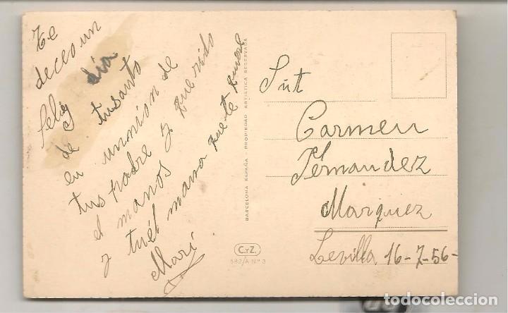 Postales: POSTAL:  ROSA.  ESCRITA 1956.(C/A 23) - Foto 2