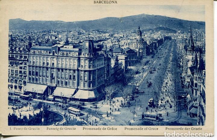 Postcards: BARCELONA-PASEO DE GRACIA-VISTA AEREA- 1932  ROISIN