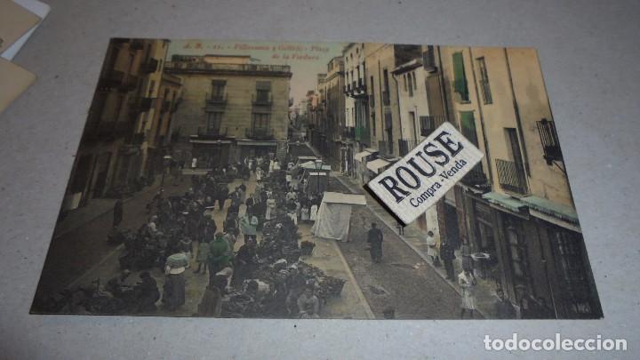 Postkarten: A.B. - II VILLANUEVA Y GELTR&Uacute; - PLAZA DE LA VERDURA . 14X9 CM. POSTAL ILUMINADA