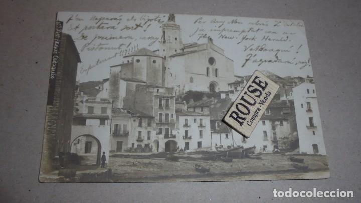 Postkarten: CADAQUES - N&ordm;9 PORT ALGU&Eacute; CADAQUES POSTAL FOTOGRAFICA , CIRCULADA 1917 TAMPON SECO J . ESQUIROL FOTG