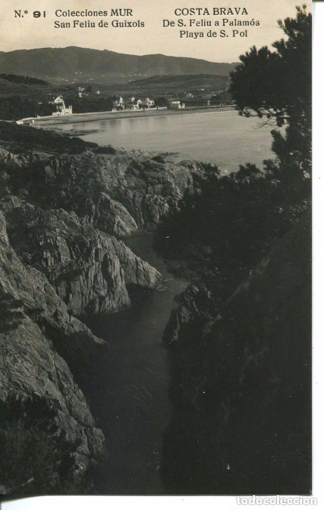 Postales: SAN FELIU DE GUIXOLS.-PLAYA DE SAN POL-FOTOGR&Aacute;FICA--- COL MUR N&ordm; 91 RARA