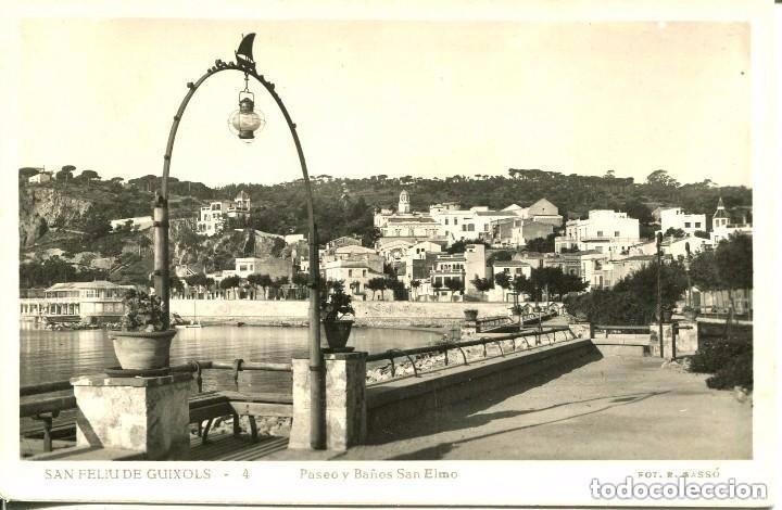 Postales: SANT FELIU DE GUIXOLS-PASEO Y BA&Ntilde;OS SAN ELMO-POSTAL FOTOGR&Aacute;FICA-