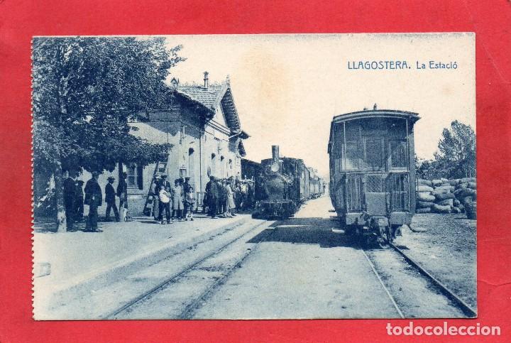 Postales: llagostera. la estaci&oacute;. edici&oacute;n j. martinell - Foto 1