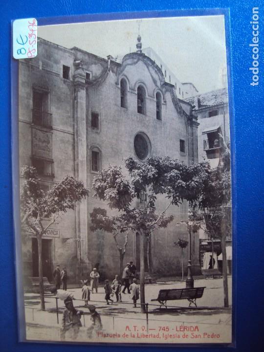 Postales: (PS-53476)POSTAL DE LERIDA-PLAZUELA DE LA LIBERTAD,IGLESIA DE SAN PEDRO.A.T.V.745