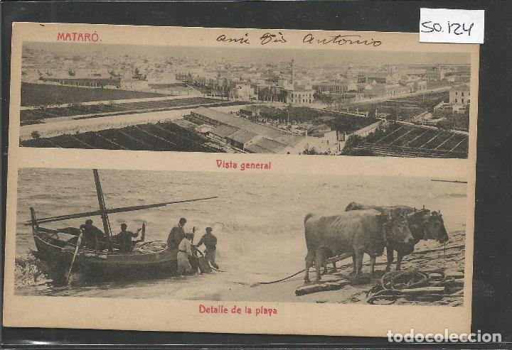 Postkarten: MATARO - POSTAL ANTIGUA - VISTA GENERAL , DETALLE DE LA PLAYA - THOMAS - VER REVERSO - ( 50.124)