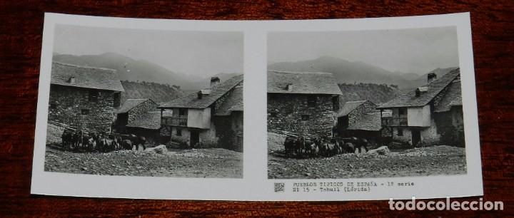 Postales: FOTOGRAFIA DE TAHULL, LERIDA, SERIE NUM. 53, VISTAS ESTEREOSCOPICAS DE ESPA&Ntilde;A, N. 15, MIDE 13 X 6 CM