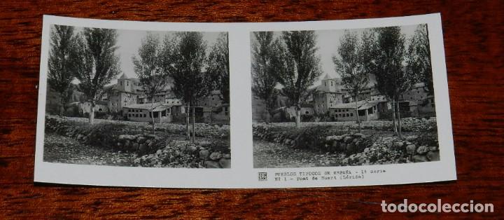 Postales: FOTOGRAFIA DE PONT DE SUERT, LERIDA, SERIE NUM. 53, VISTAS ESTEREOSCOPICAS DE ESPA&Ntilde;A, N. 1, MIDE 13