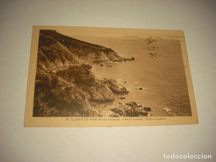 Postales: LLORET DE MAR 28 .PUNTA CAPDELLS , CIRCULADA 1935 - Foto 1